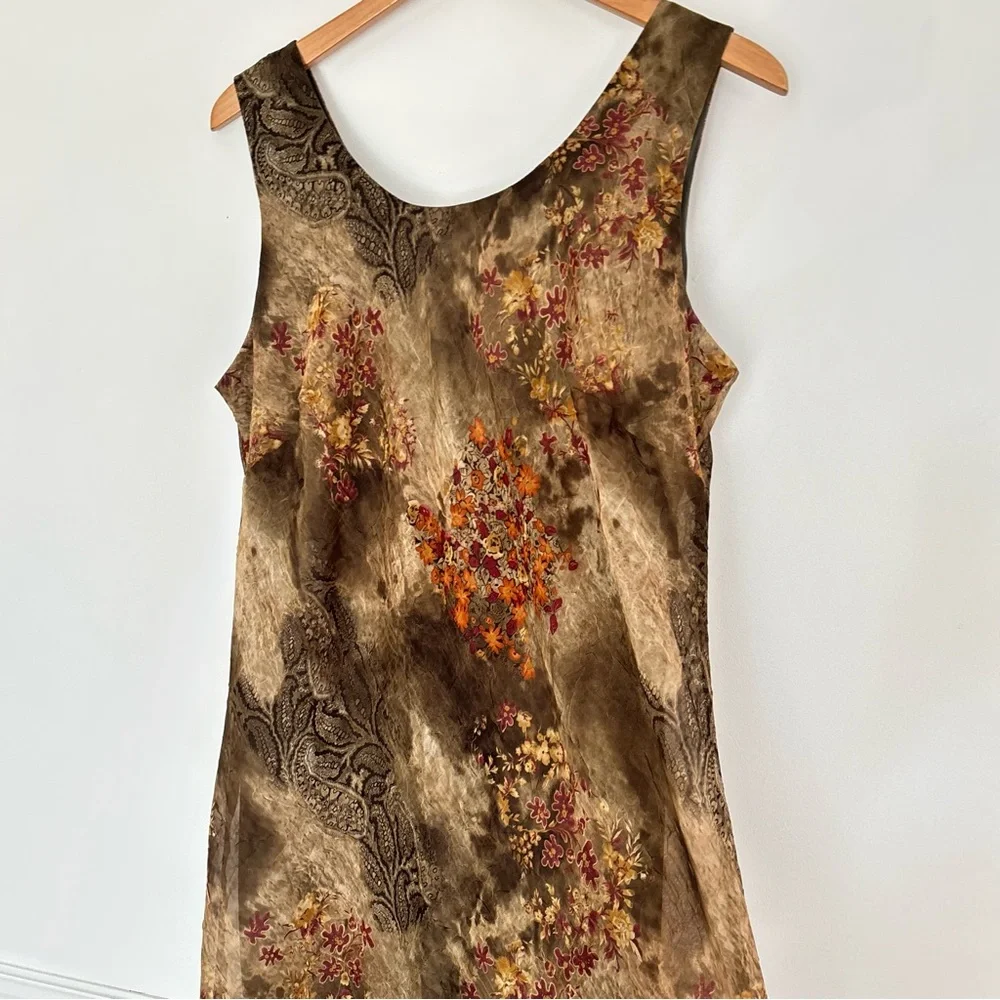 Vintage Y2K Floral Paisley Green Dress Size 16 Whimsycal Fairy Romantic * D49 - Picture 12 of 14